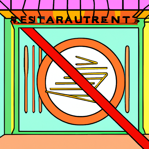 Restaurant Front with No Guns Sign