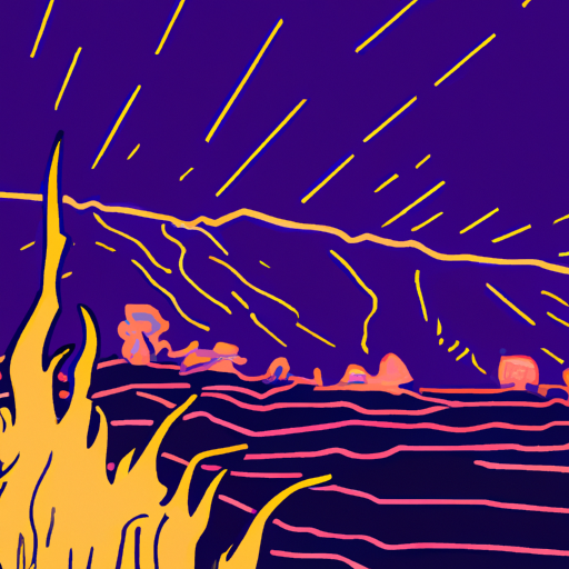 Wildfire at night in Kern County