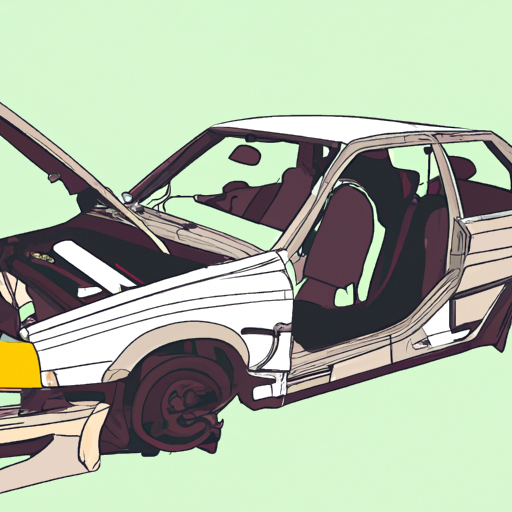 Wrecked Car at Crash Site