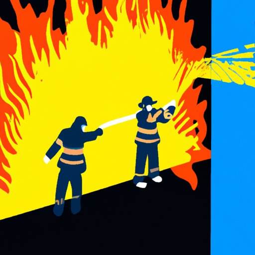 Firefighters battling a blaze