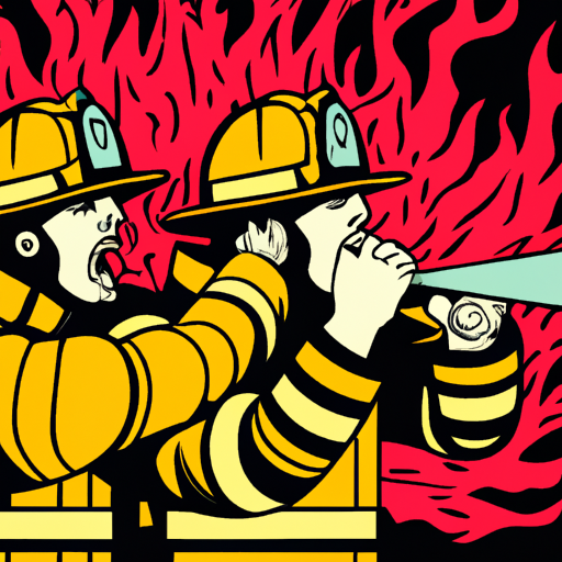 Firefighters battling a blaze